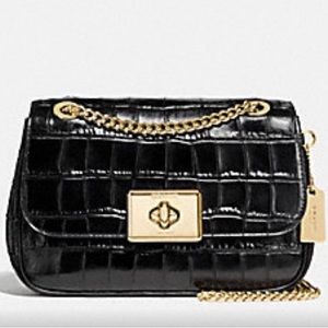 Coach Black Crossbody Bag with Gold Accents